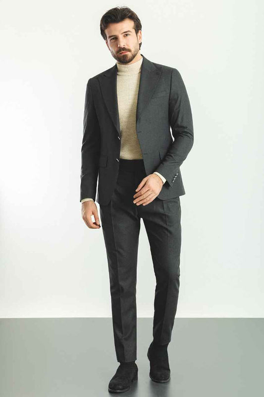 Dark Gray Modern Slim Fit Two-Piece Suit