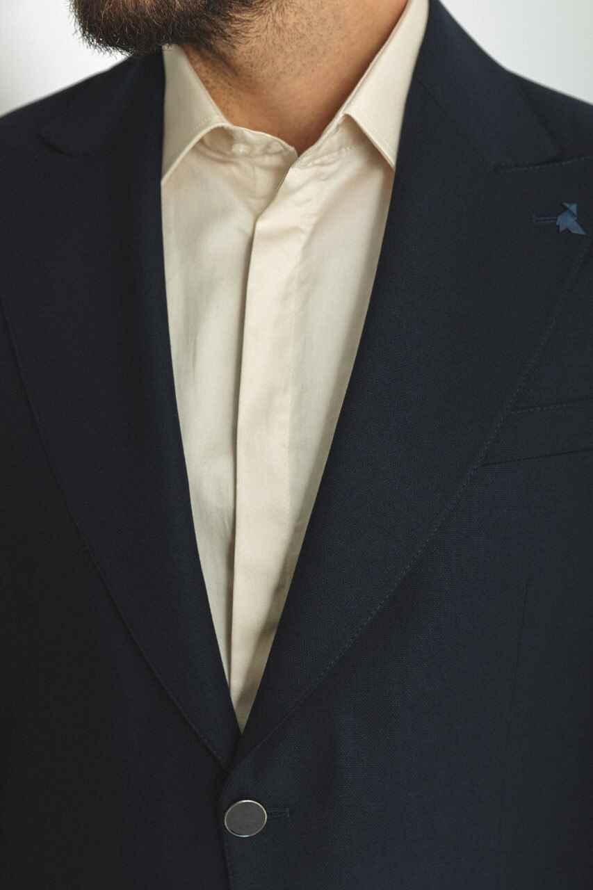 Navy Blue Modern Slim Fit Two-Piece Suit