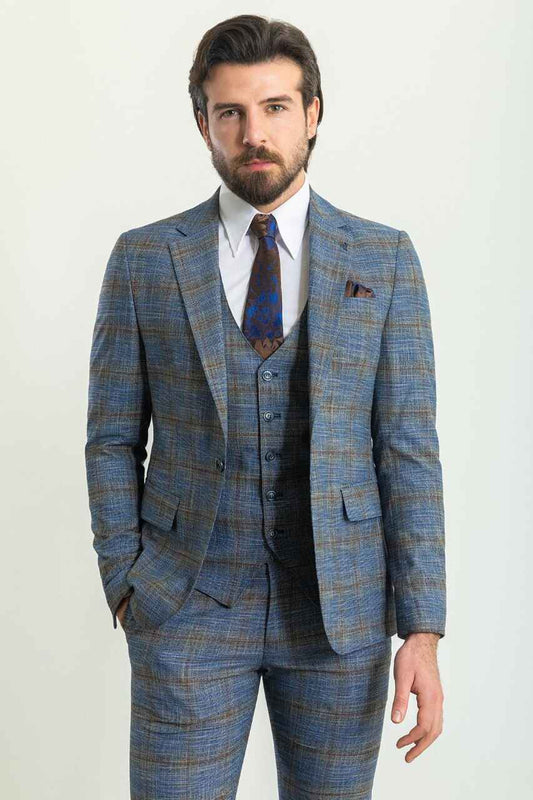Navy Slim Fit Three-Piece Suit