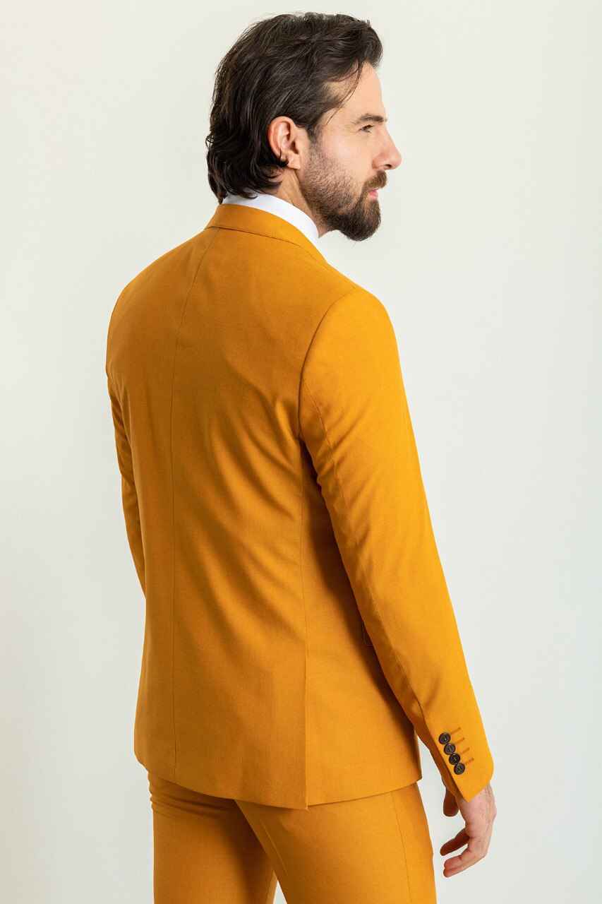 Mustard Modern Slim Fit Three-Piece Suit