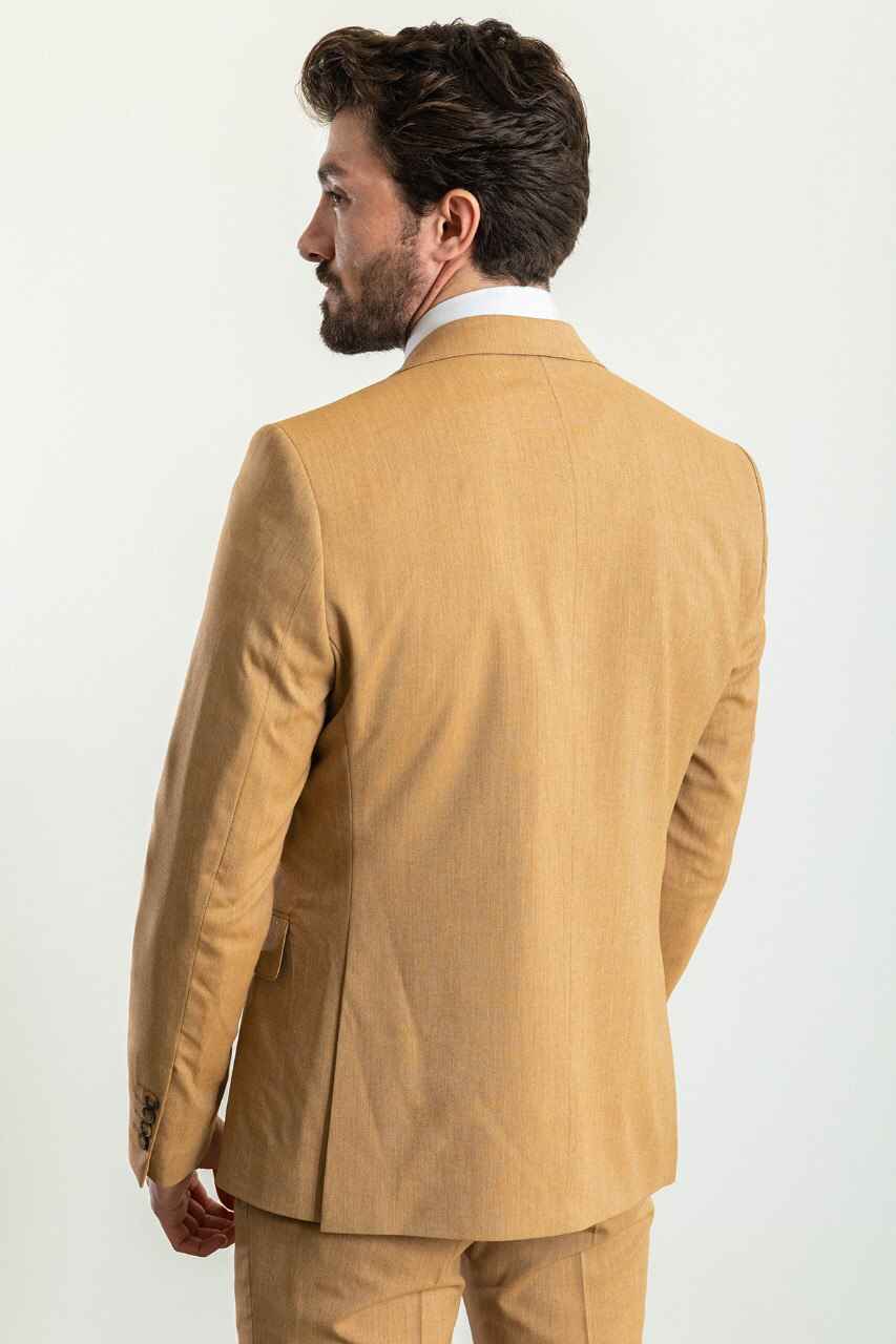 Mustard Modern Slim Fit Three-Piece Suit