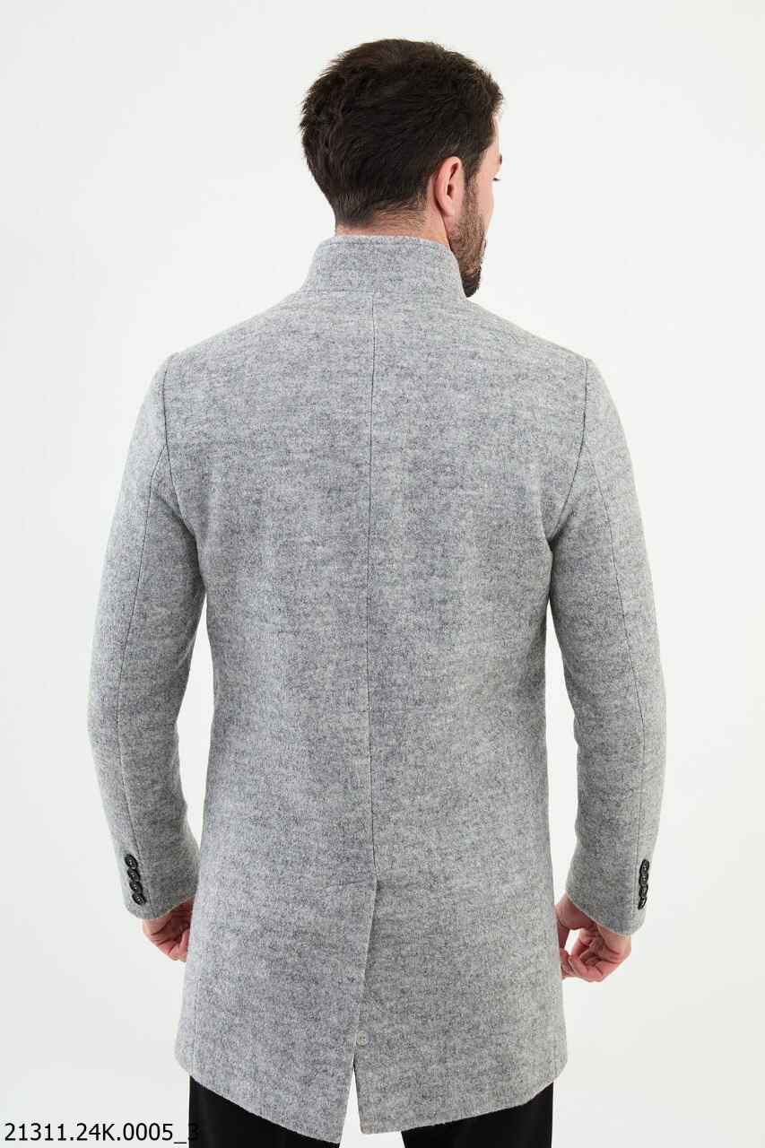 Men's Modern Stand Collar Cotton Blend Coat