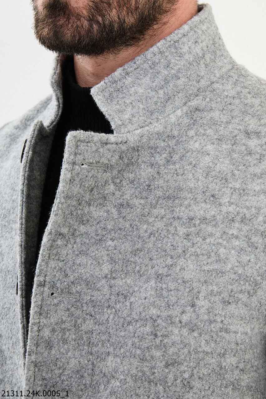 Men's Modern Stand Collar Cotton Blend Coat