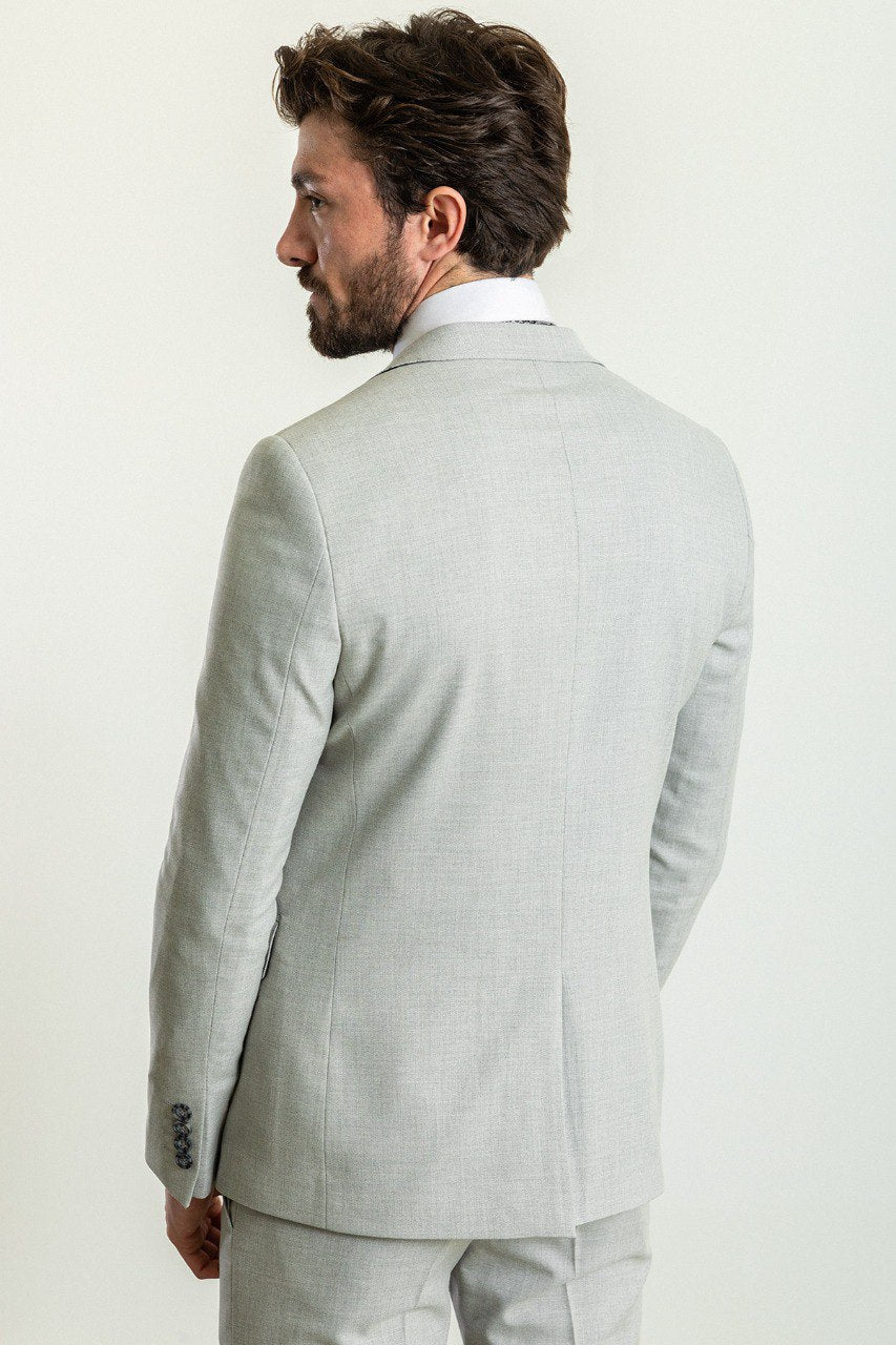 Light Gray Modern Slim Fit Two-Piece Suit
