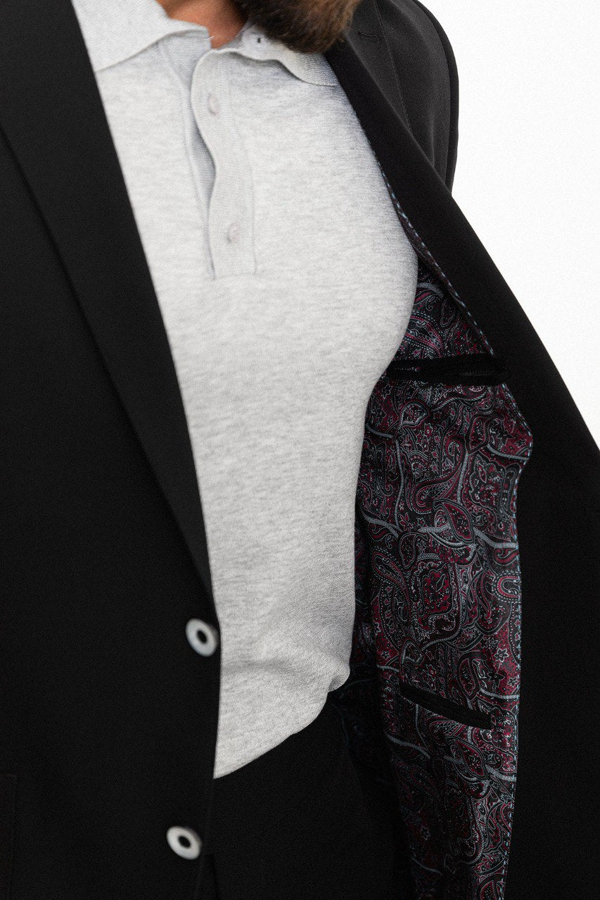 Black Modern Slim Fit Two-Piece Suit