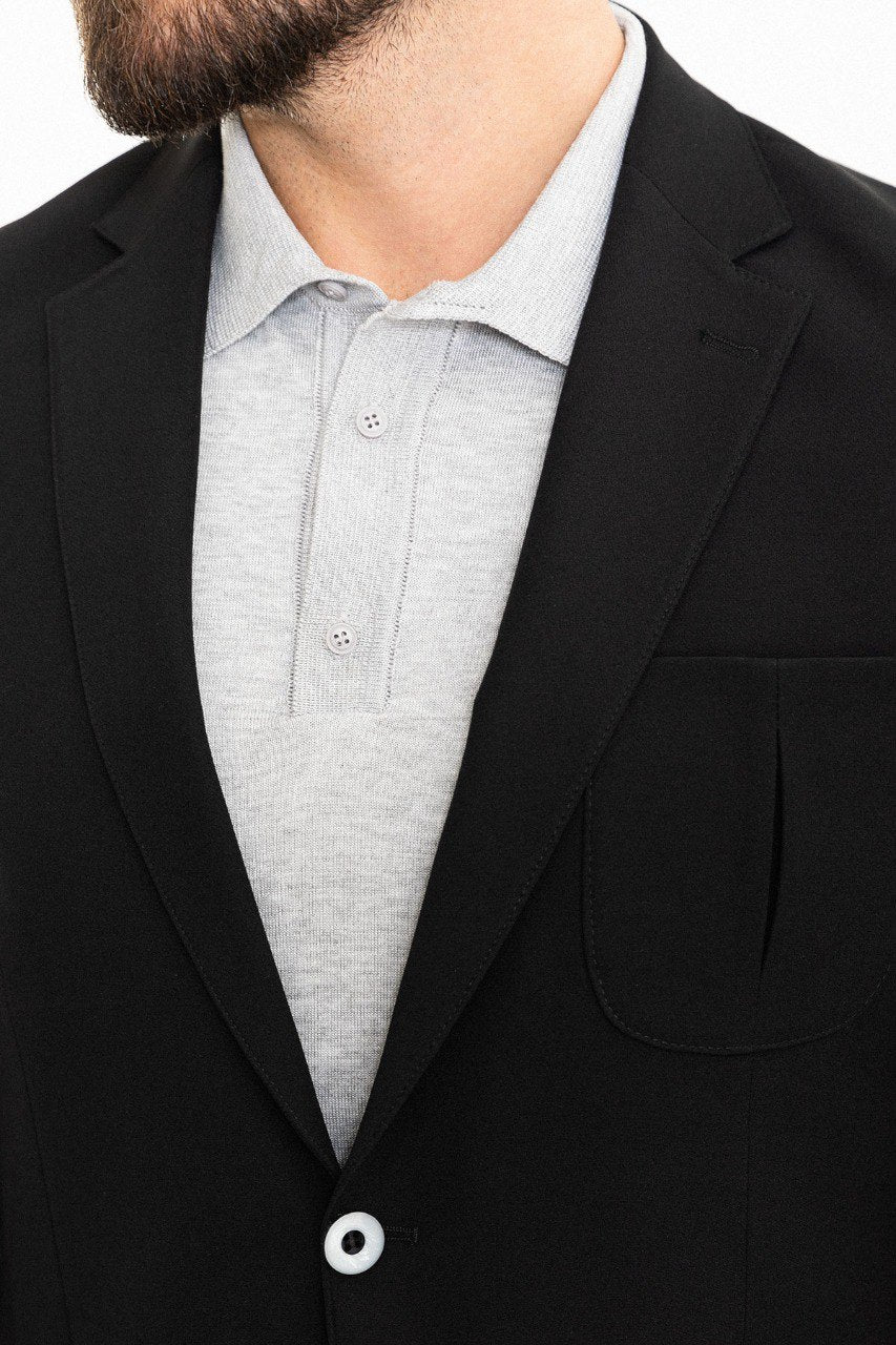 Black Modern Slim Fit Two-Piece Suit