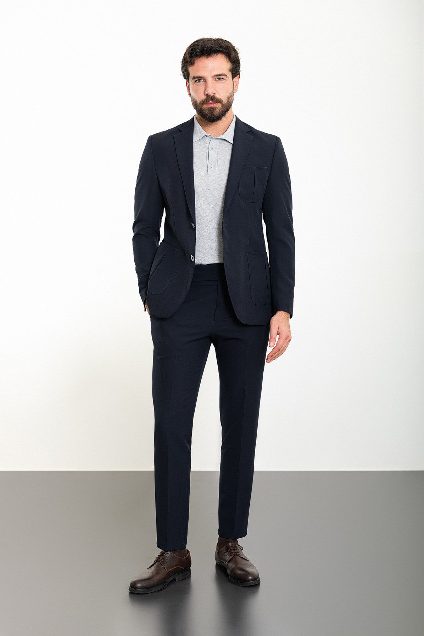 Navy Modern Slim Fit Two-Piece Suit