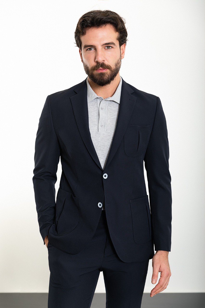 Navy Modern Slim Fit Two-Piece Suit