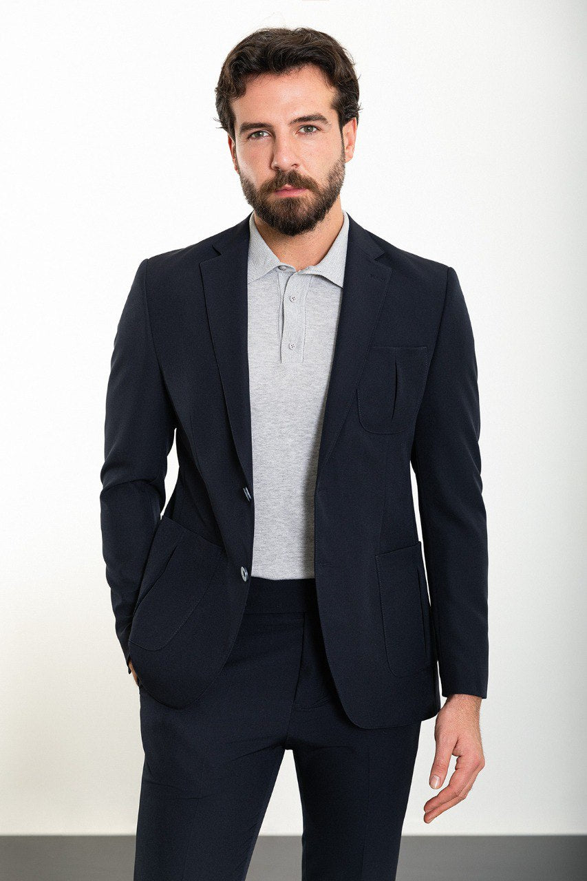 Navy Modern Slim Fit Two-Piece Suit