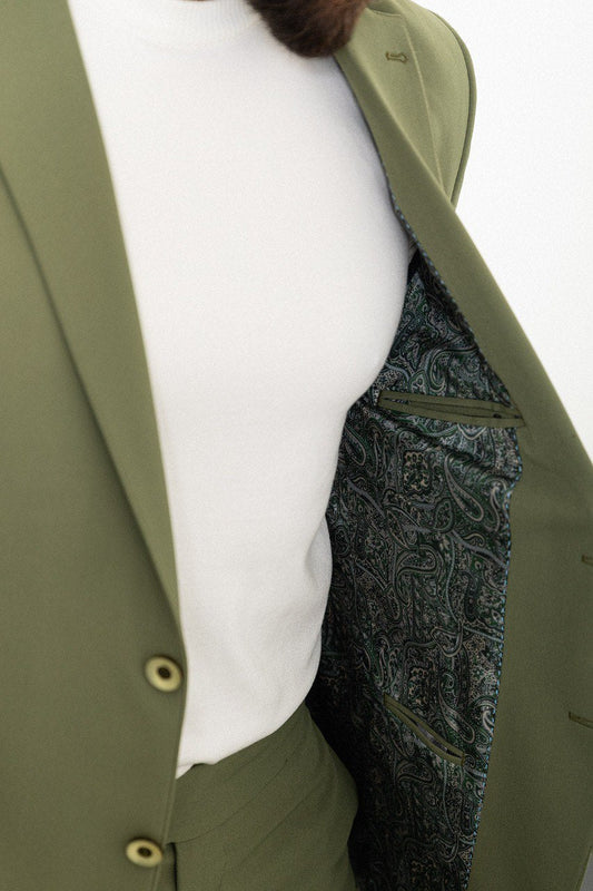 Khaki Modern Slim Fit Two-Piece Suit