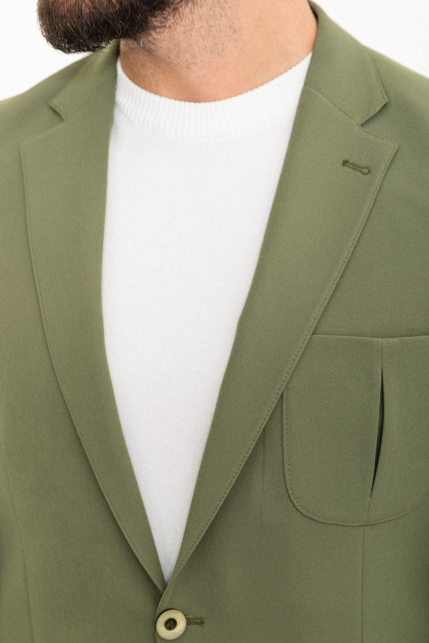 Khaki Modern Slim Fit Two-Piece Suit