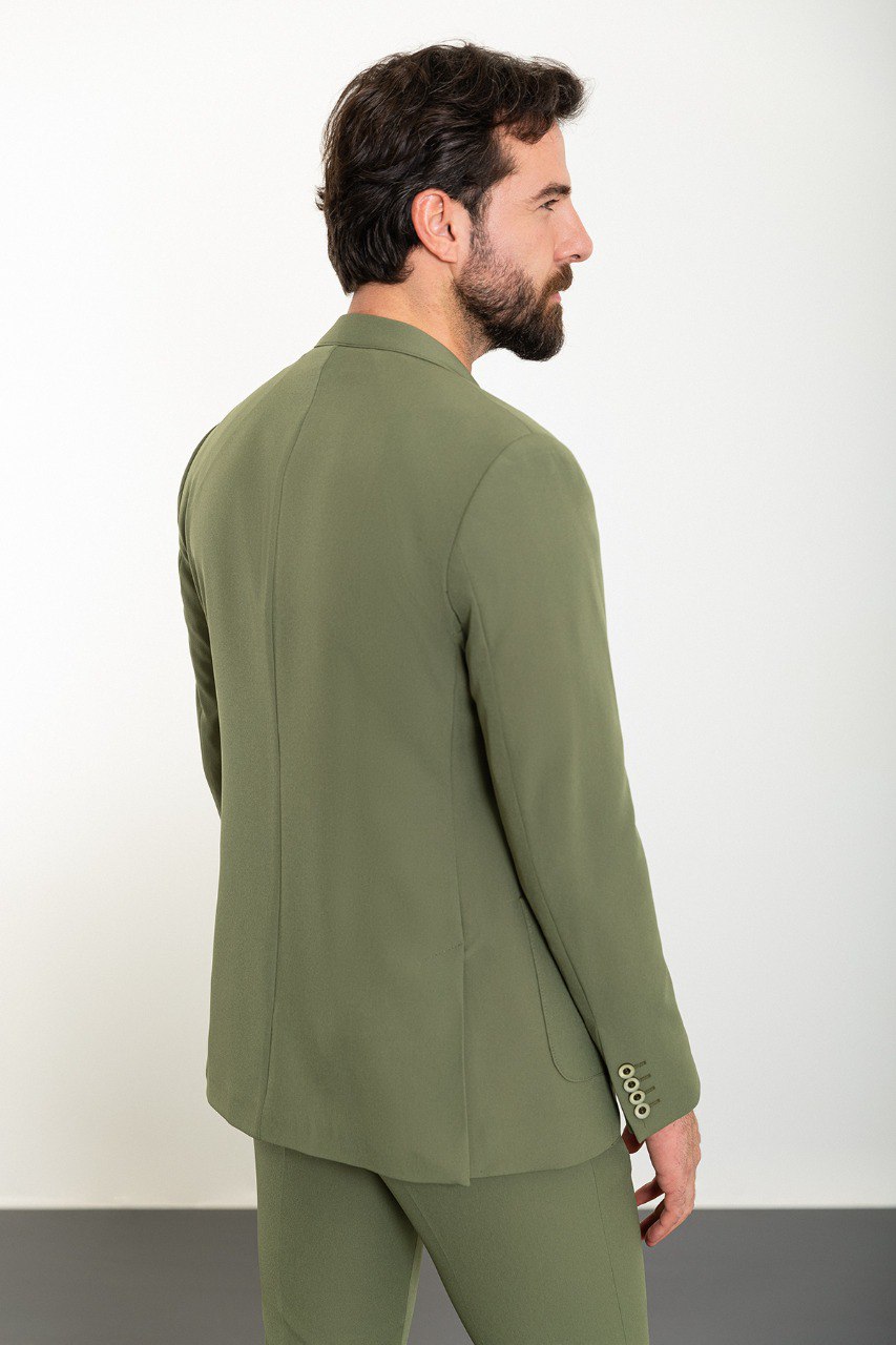 Khaki Modern Slim Fit Two-Piece Suit