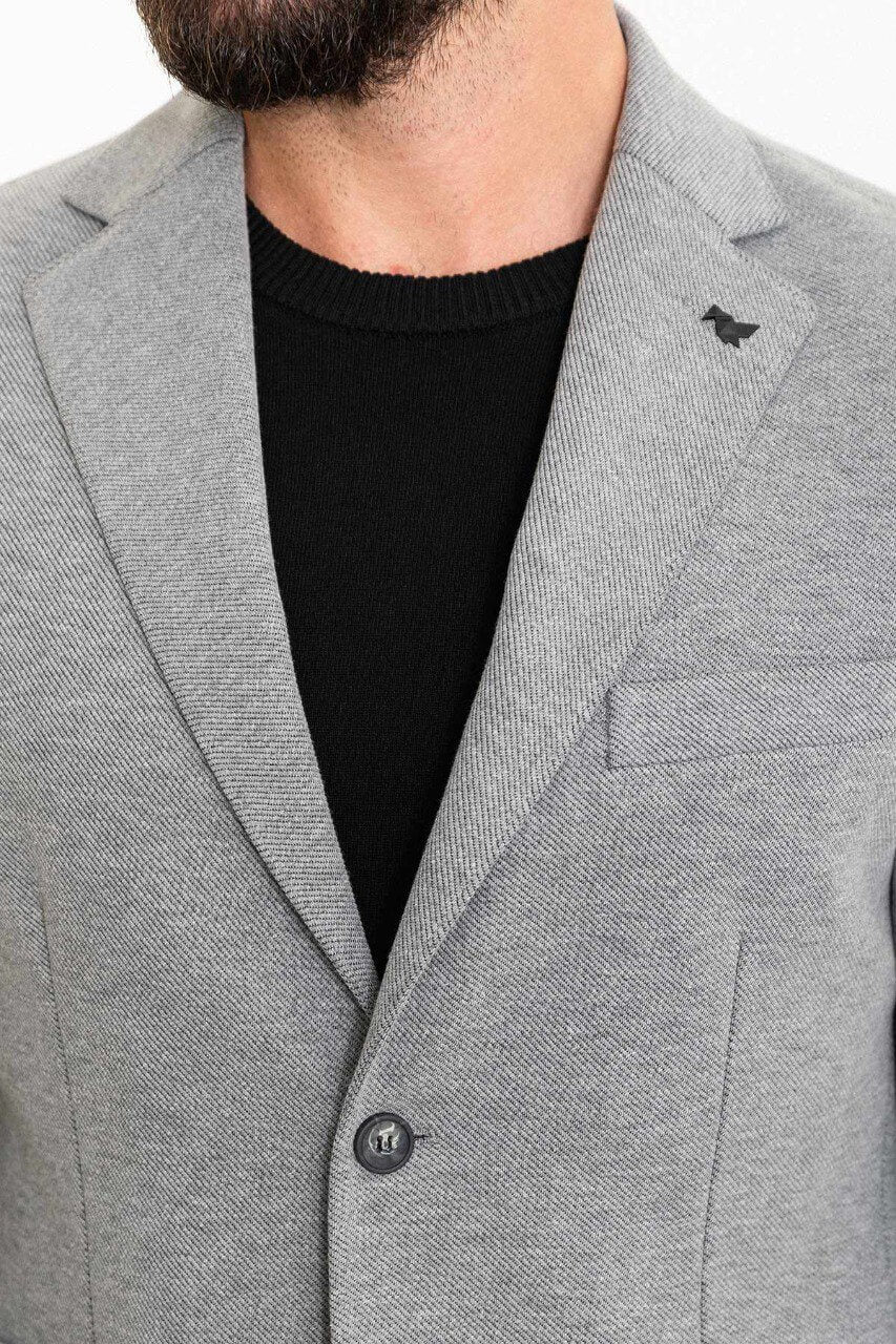 Light Gray Casual Slim Fit Two-Piece Suit