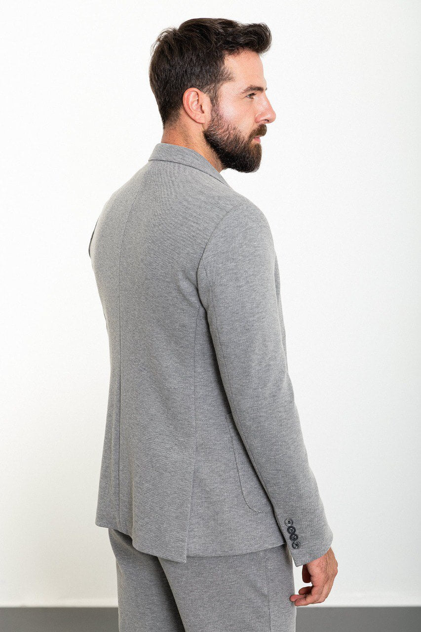 Light Gray Casual Slim Fit Two-Piece Suit