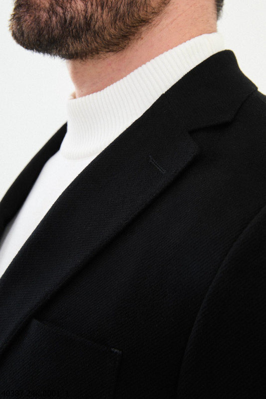 Black Slim Fit Casual Jacket