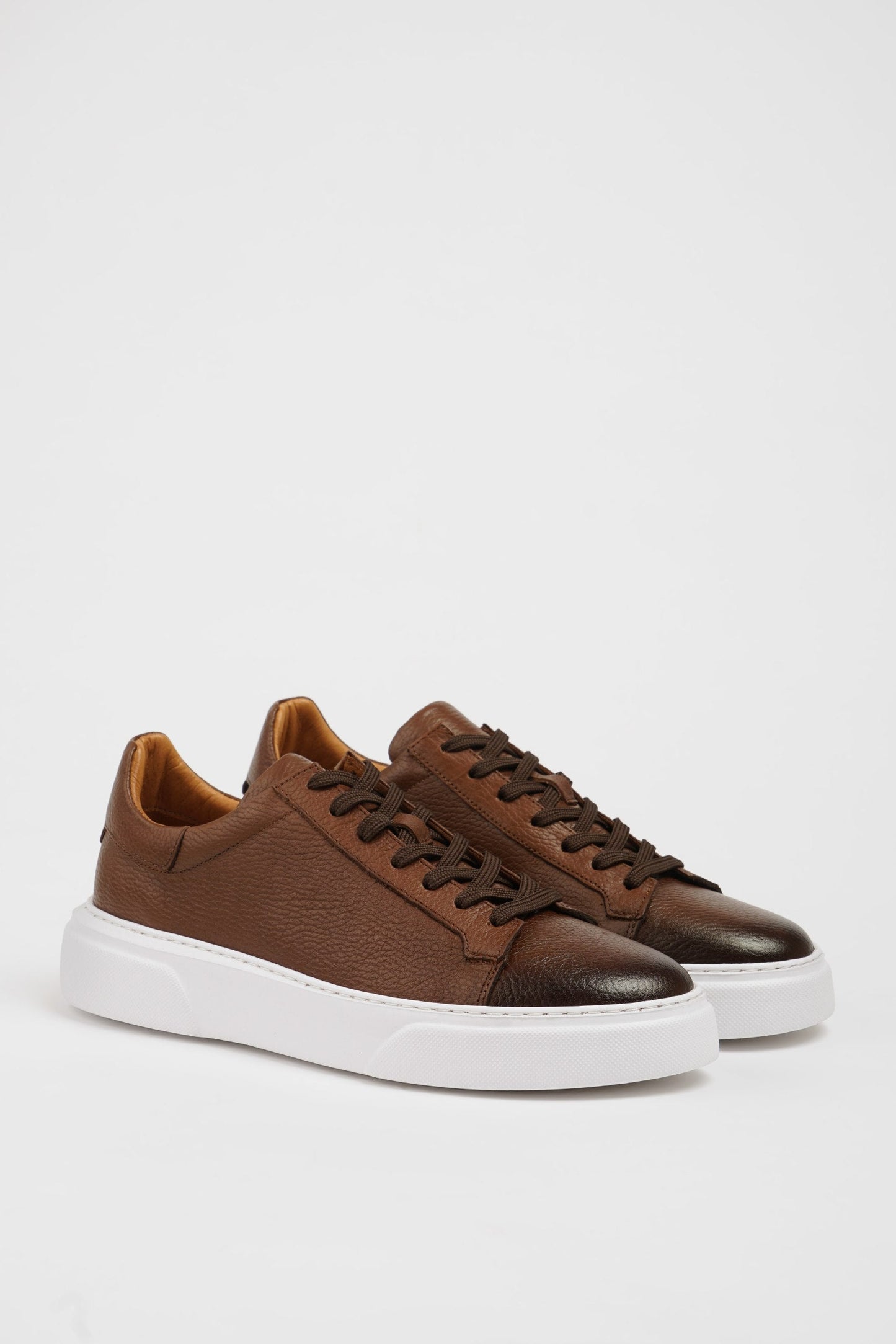 Camel Pool Sole Leather Sneakers Shoes
