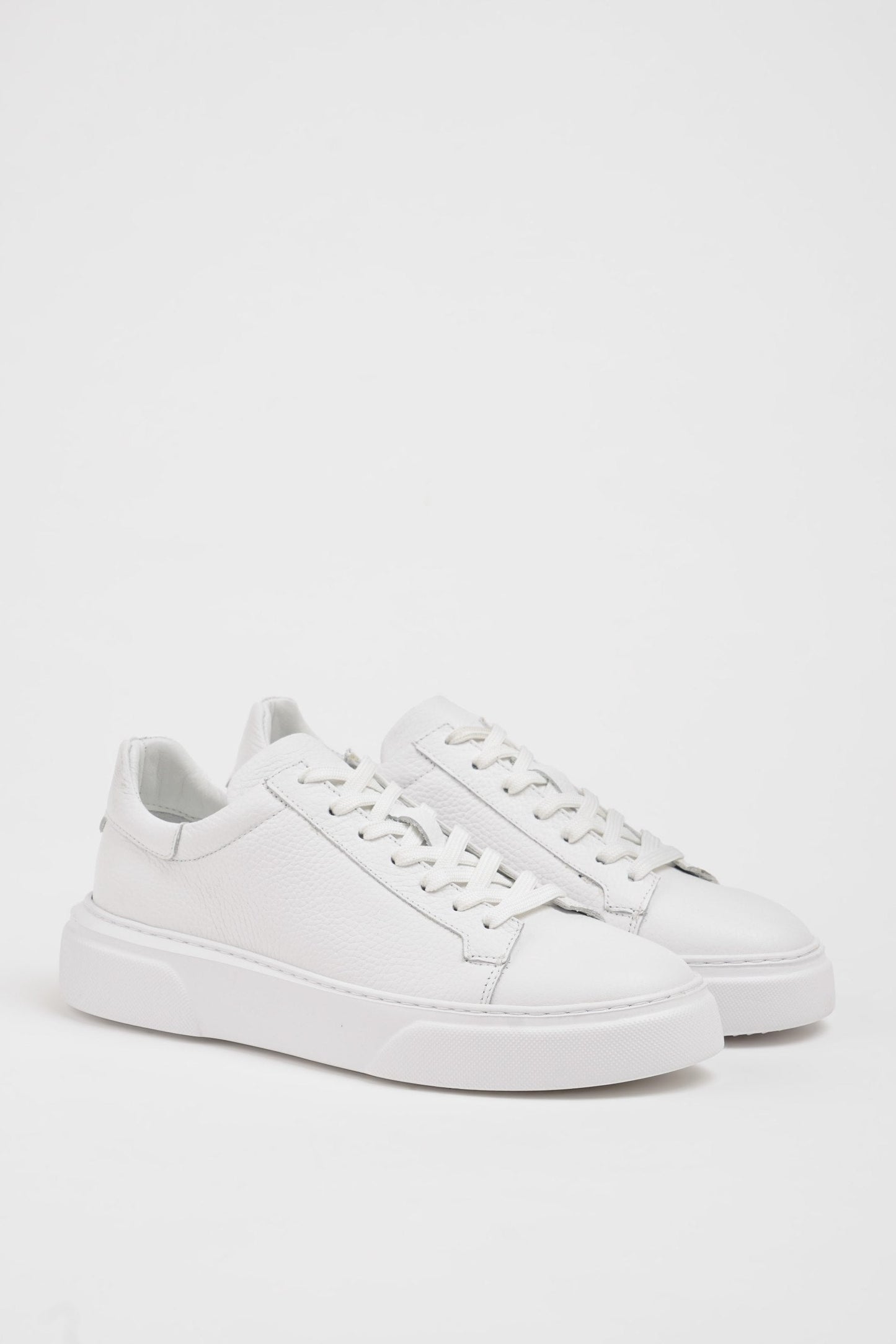 White Pool Sole Leather Sneakers Shoes
