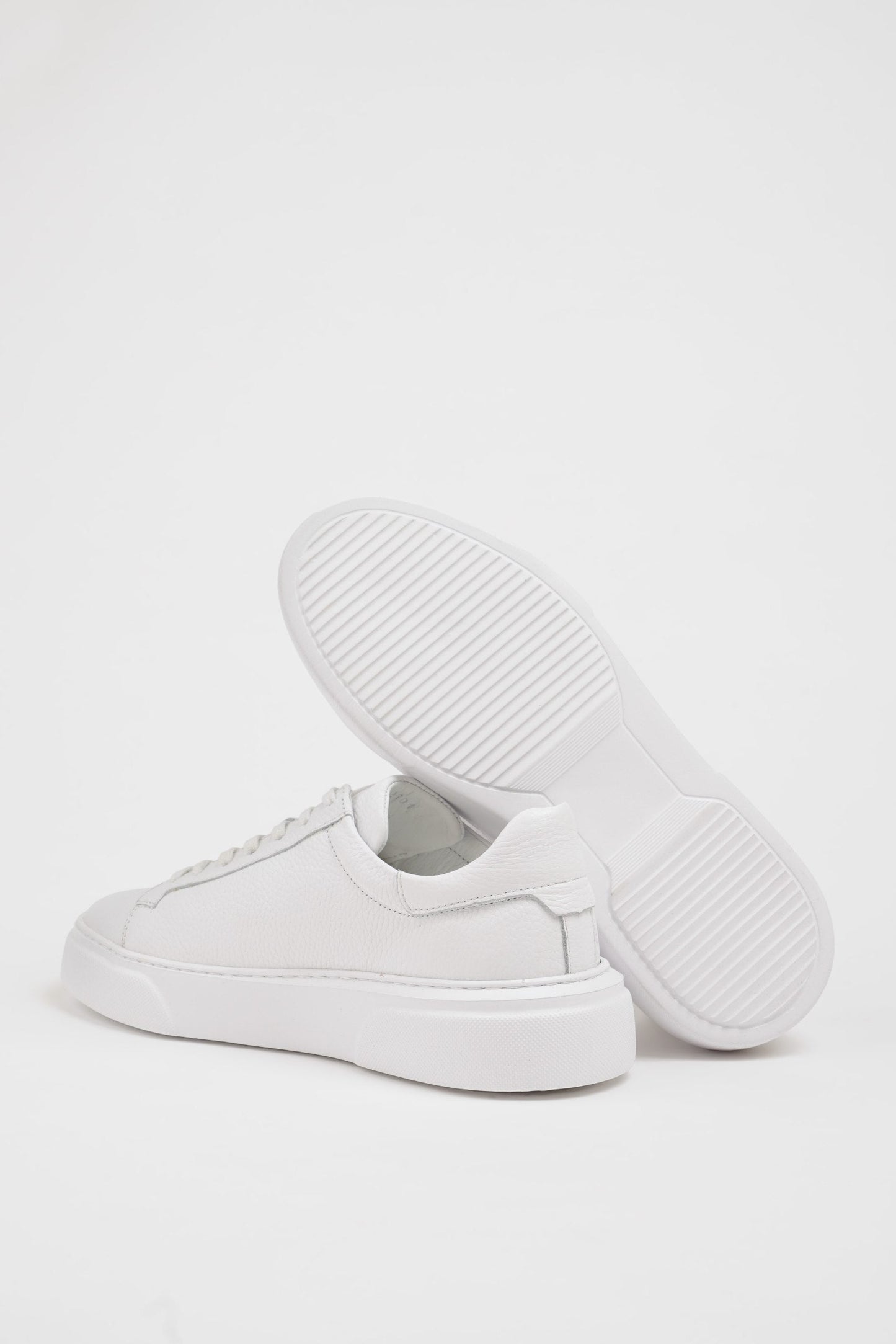 White Pool Sole Leather Sneakers Shoes