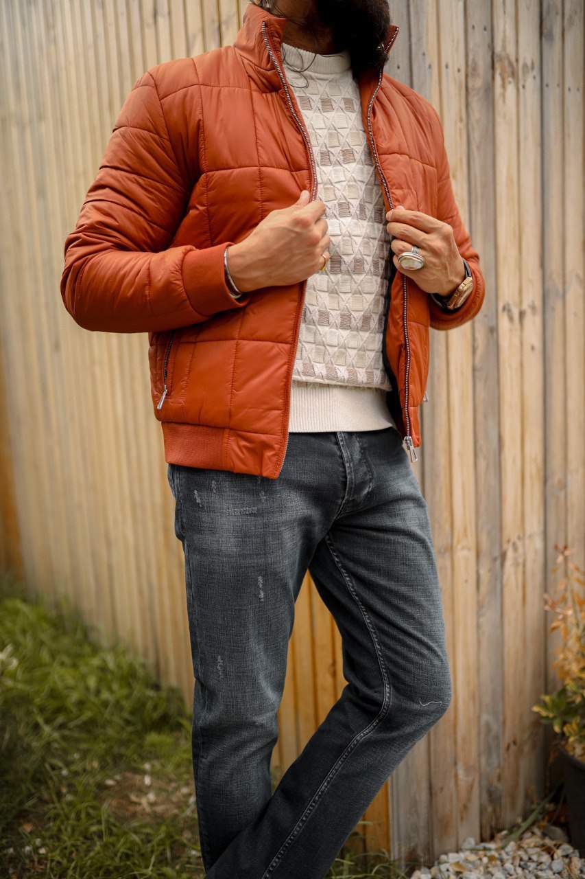 Men's Tile Quilted Puffer Jacket - Zip Pockets
